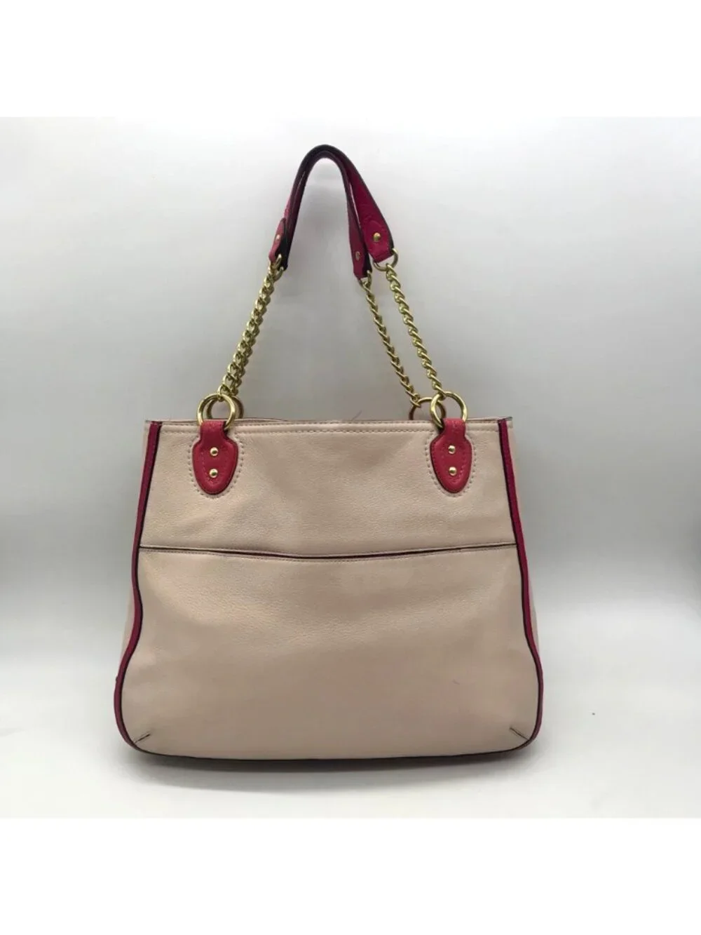 Coach Color-Block Poppy Pebbled Leather Tote Bag- 24082